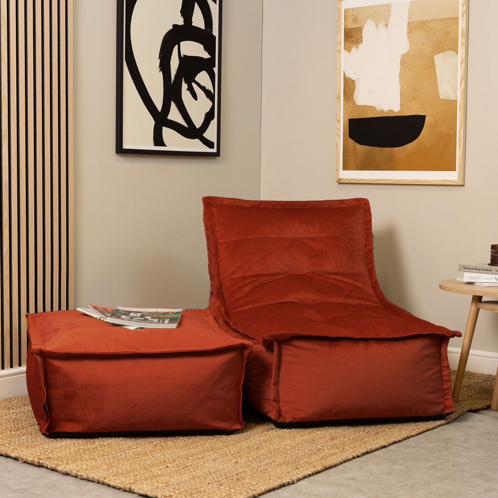 icon® Dolce Velvet Lounger Bean bag & Footstool