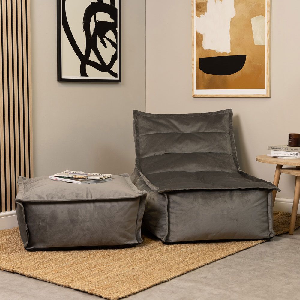icon® Dolce Velvet Lounger Bean bag & Footstool