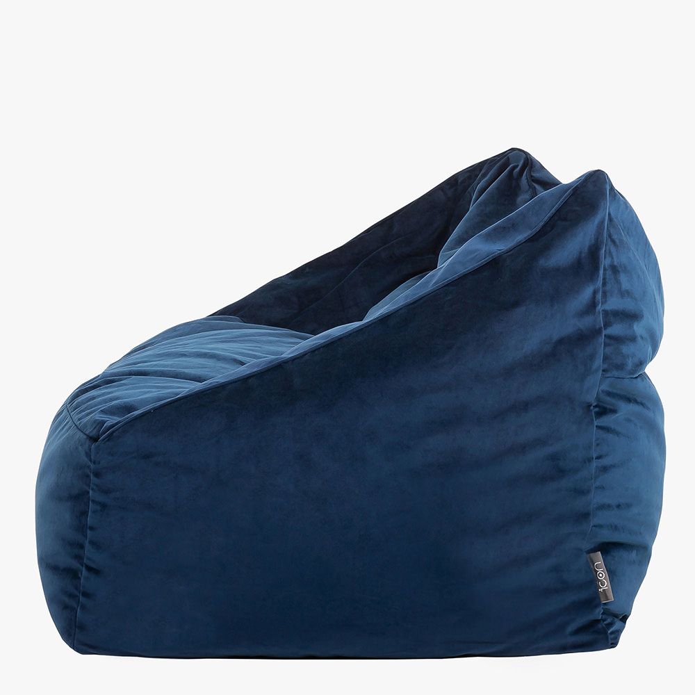 Cecilia Velvet Two Seater Sofa Bean Bag, Navy Blue