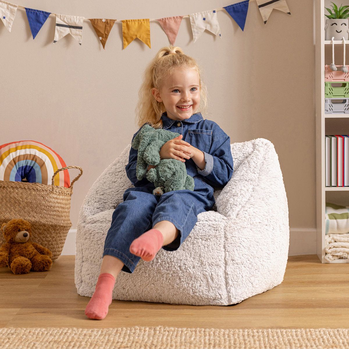 icon® Kids Teddy Fleece Armchair Bean Bag