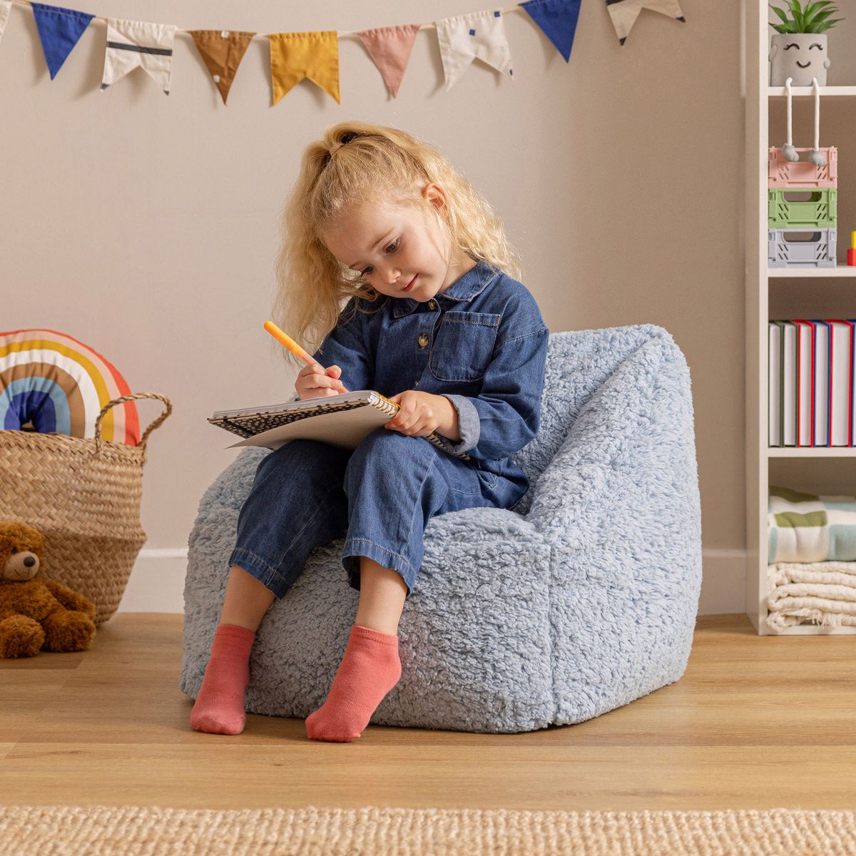 icon® Kids Teddy Fleece Armchair Bean Bag