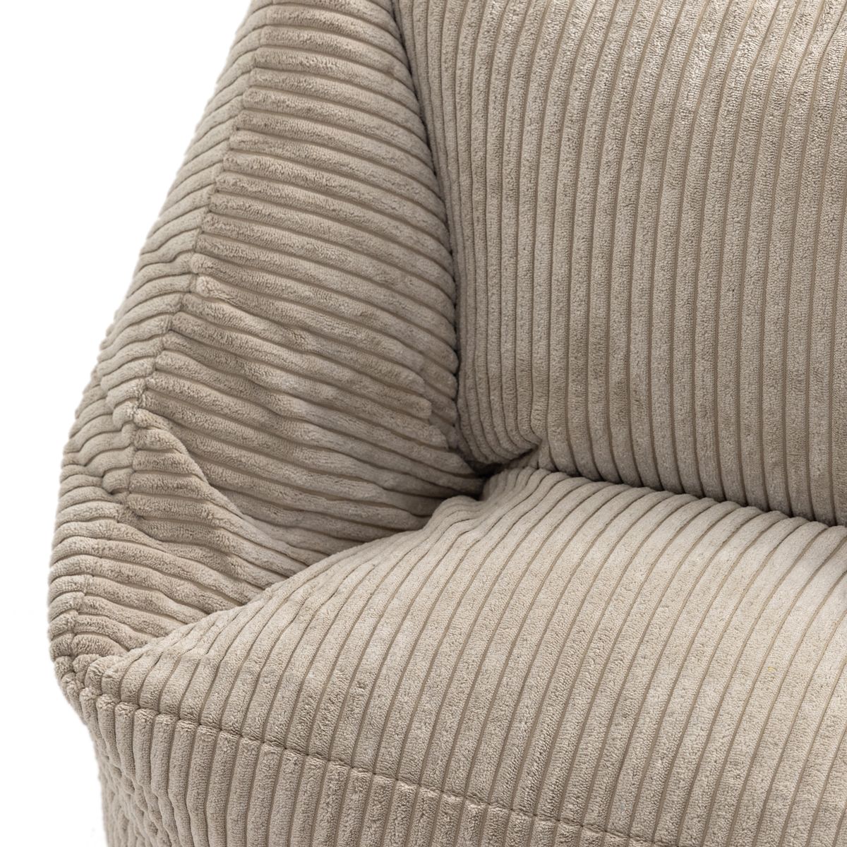 Kids Natalia Corduroy Armchair Bean Bag, Stone