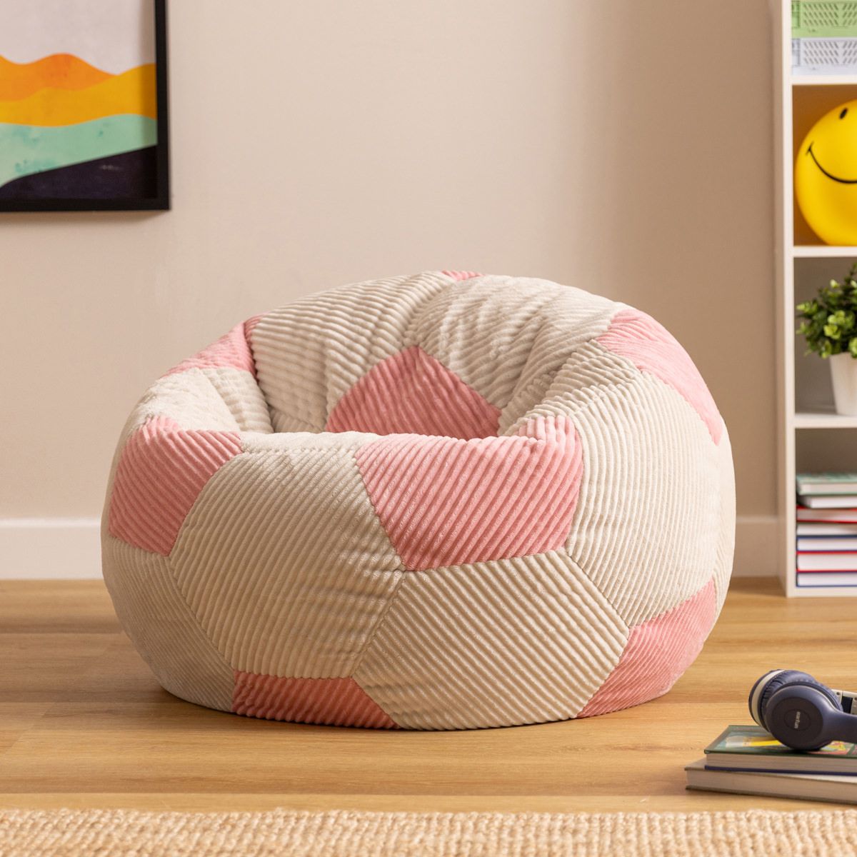 icon® Teen Football Print Corduroy Classic Bean Bag