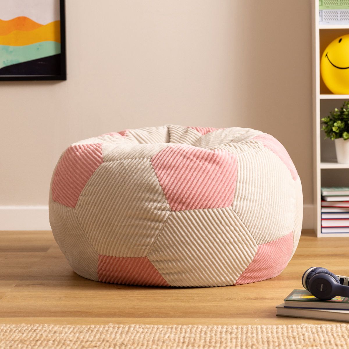 icon® Teen Football Print Corduroy Classic Bean Bag