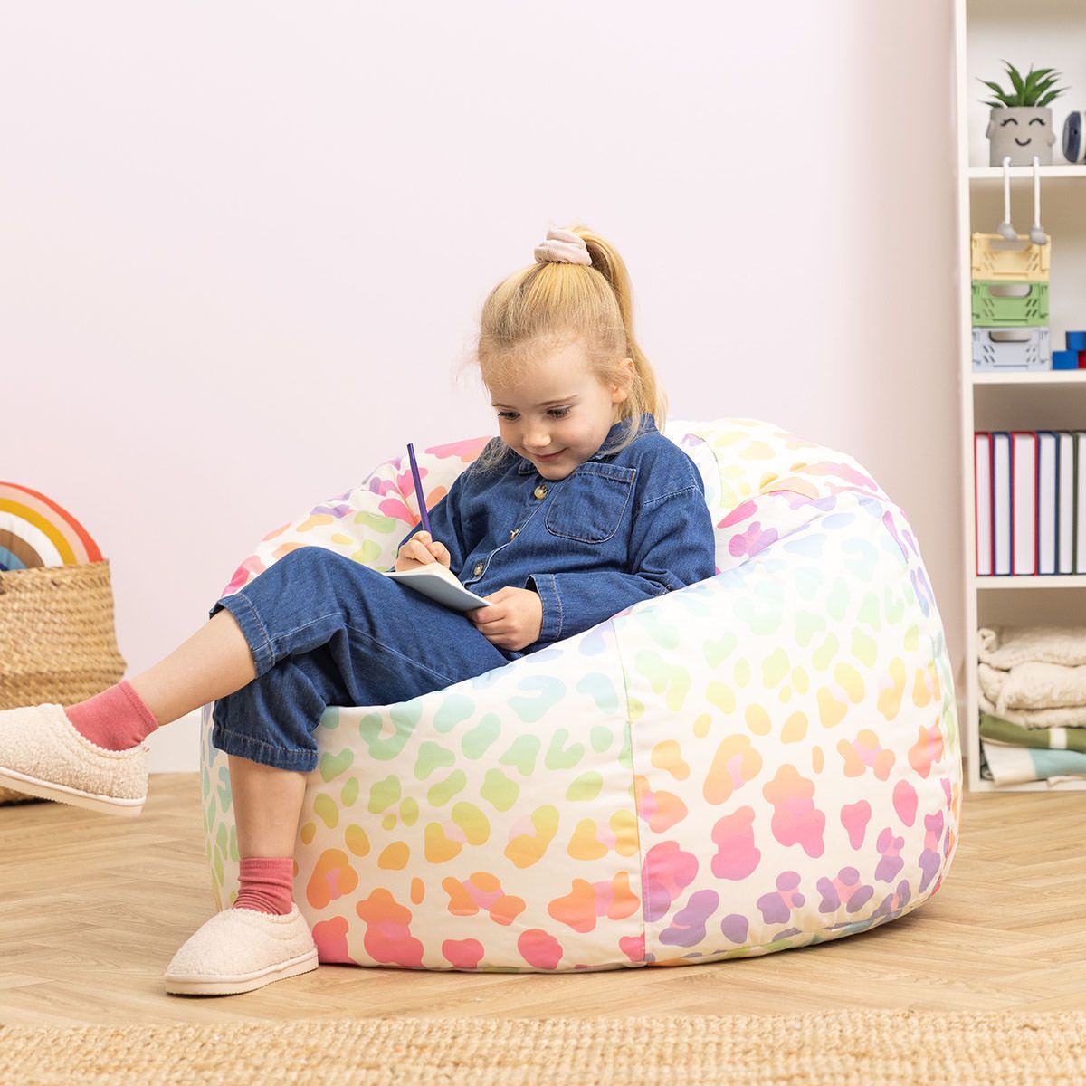 icon® Kids XL Ombre Leopard Print Classic Bean Bag, Multicolour