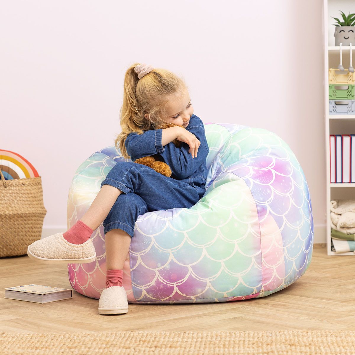 icon® Kids XL Ombre Mermaid Print Classic Bean Bag, Multicolour