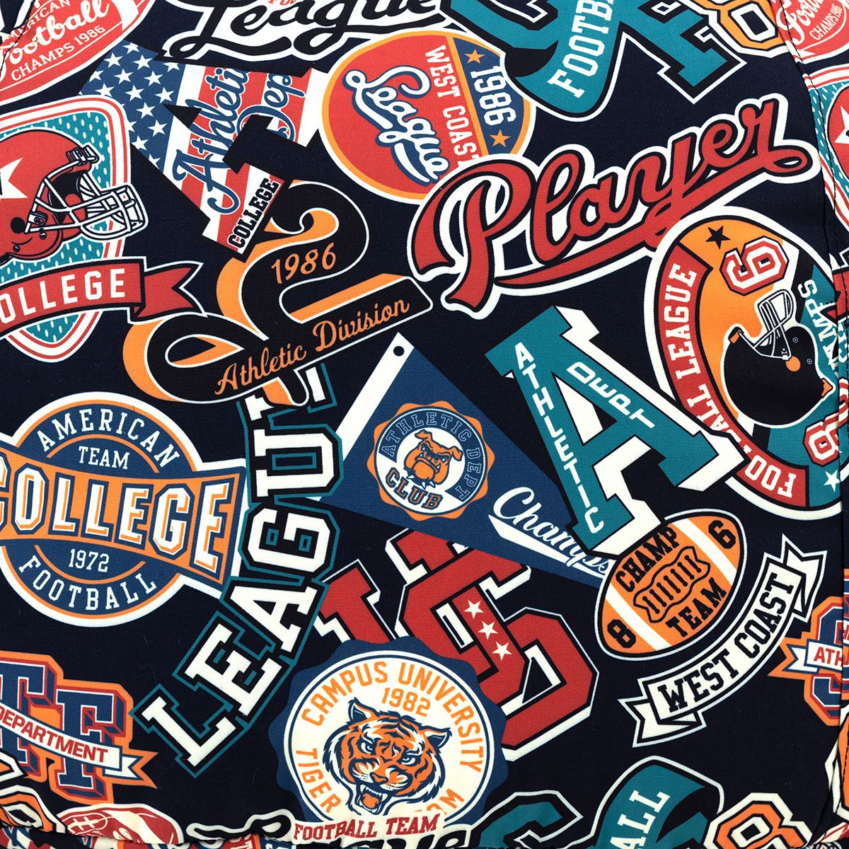 icon® Teen Varsity Footstool Print Classic Bean Bag