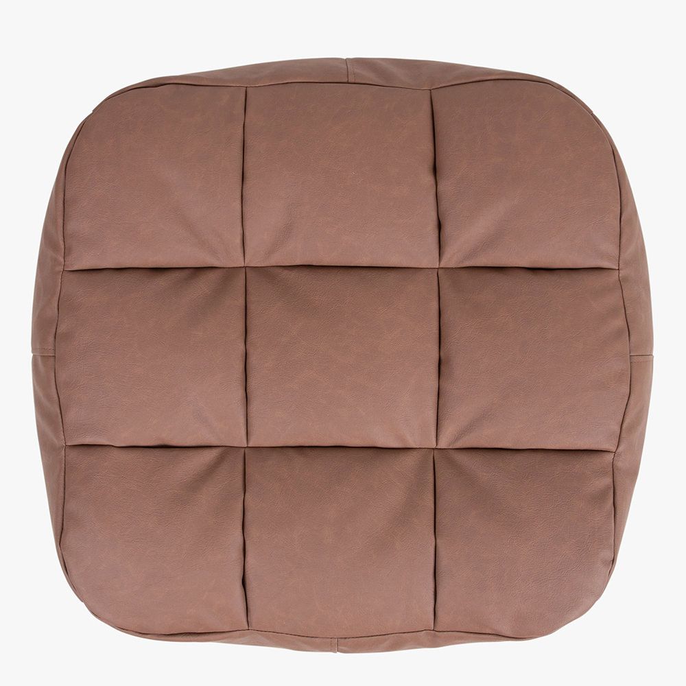 icon® Lucia Faux Leather Footstool, Brown