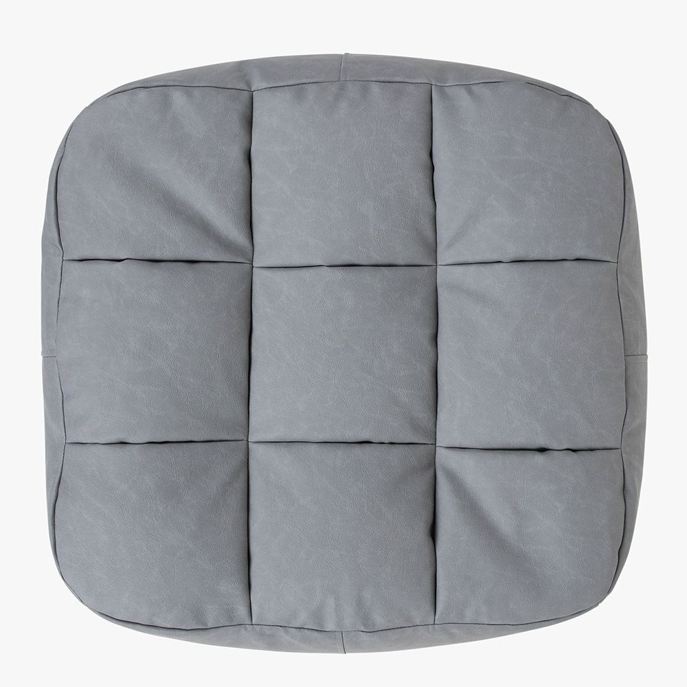 icon® Lucia Faux Leather Footstool in grey top view