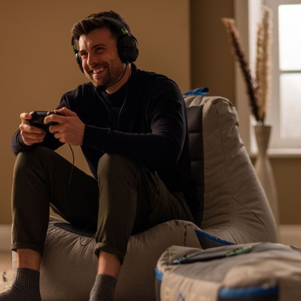 PLAY-R1 Meta Gaming Recliner Bean Bag, Grey