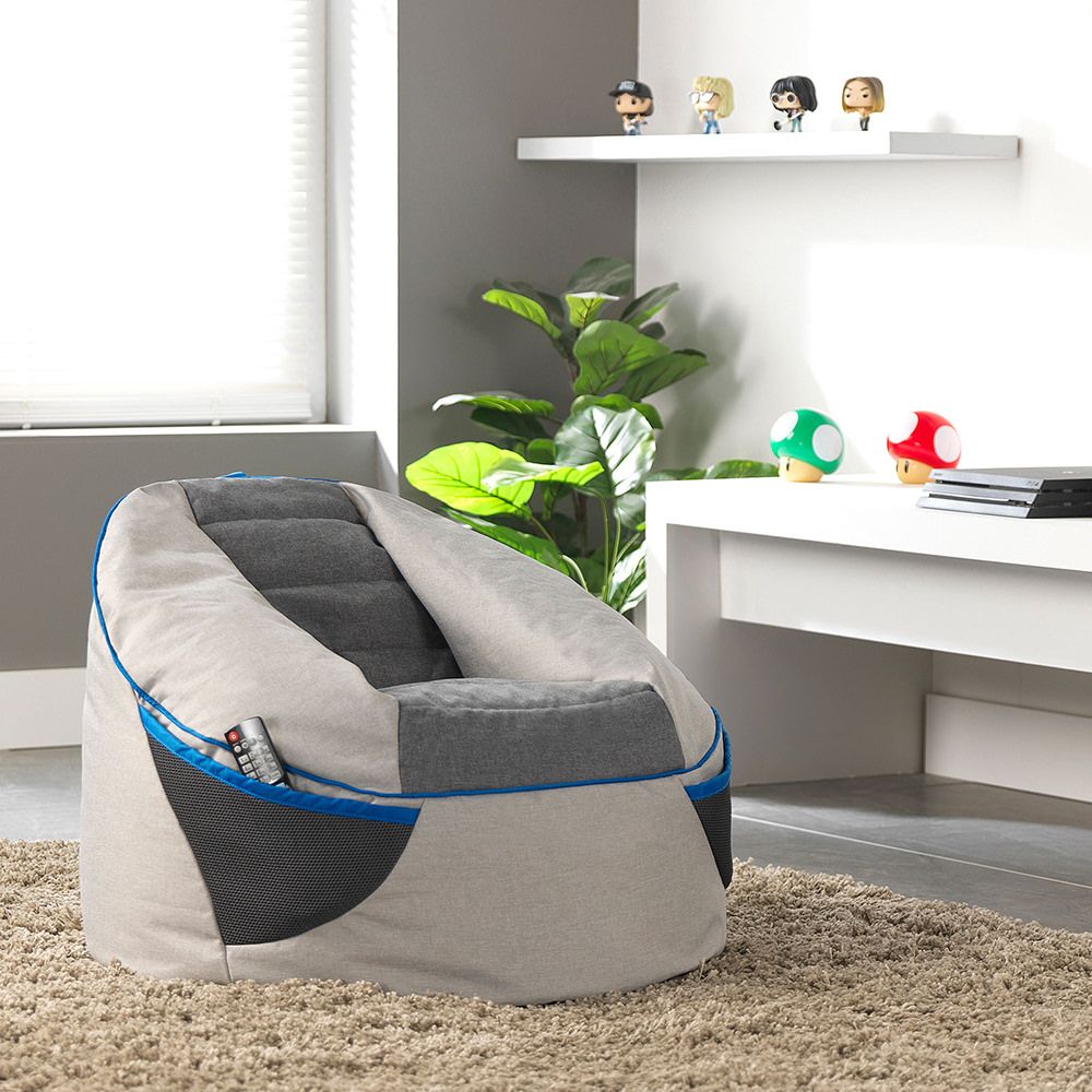 PLAY-R1 Alpha Kids Gaming Bean Bag Chair, Grey