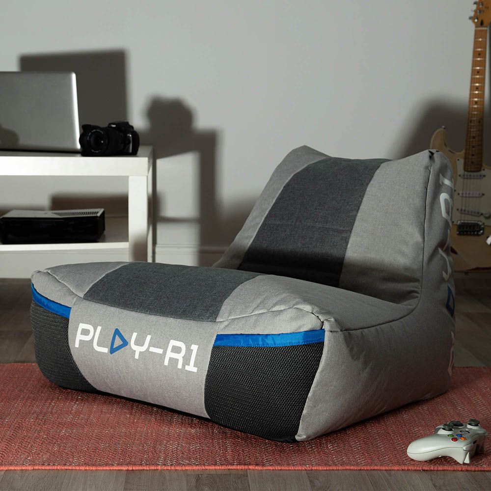 PLAY-R1 Beta Kids Gaming Bean Bag Chair, Grey