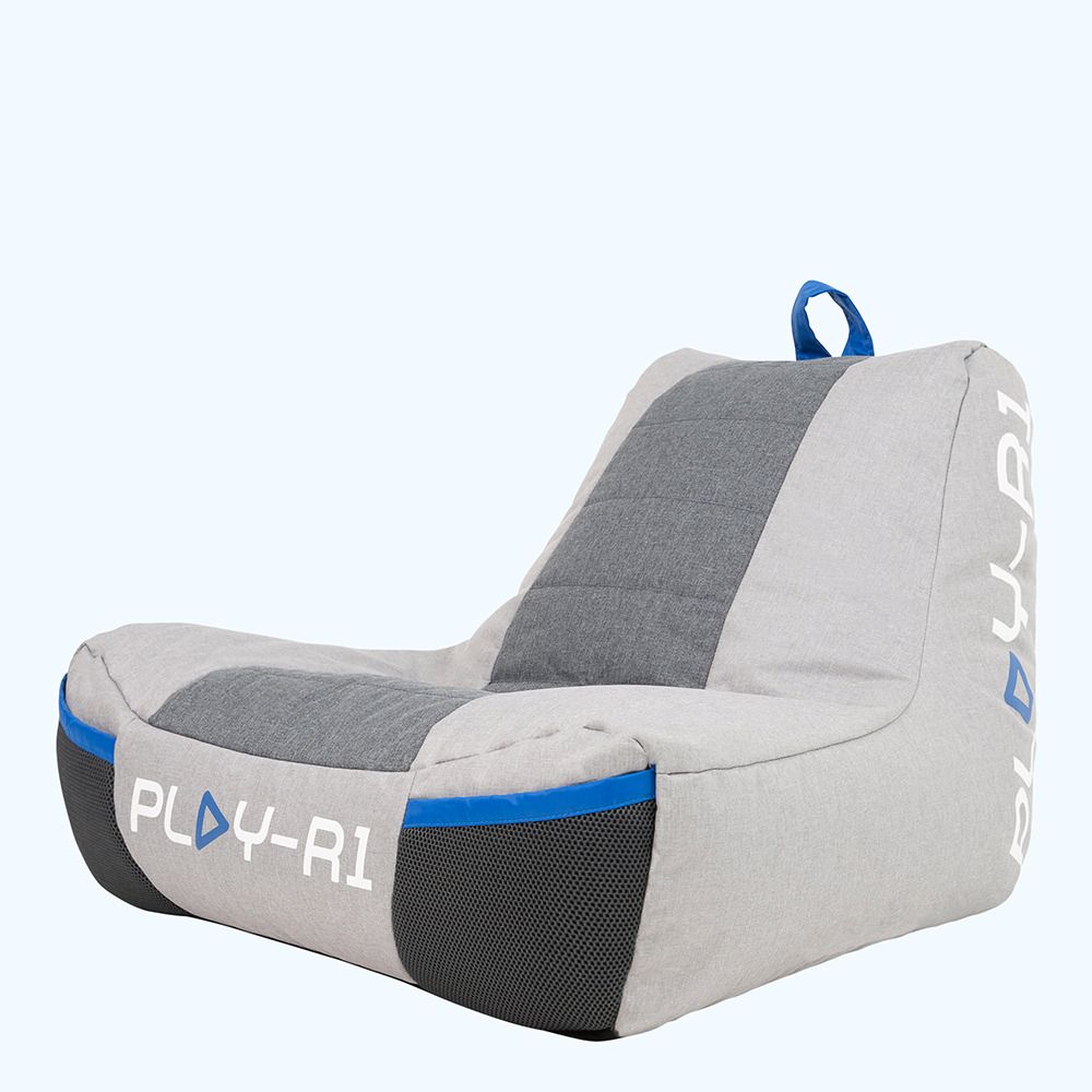 PLAY-R1 Beta Kids Gaming Bean Bag Chair, Grey