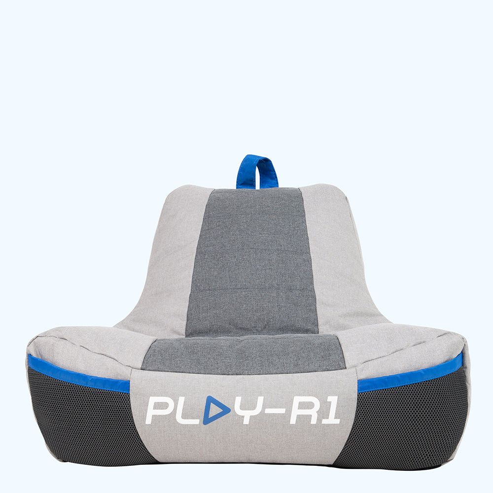 PLAY-R1 Beta Kids Gaming Bean Bag Chair, Grey
