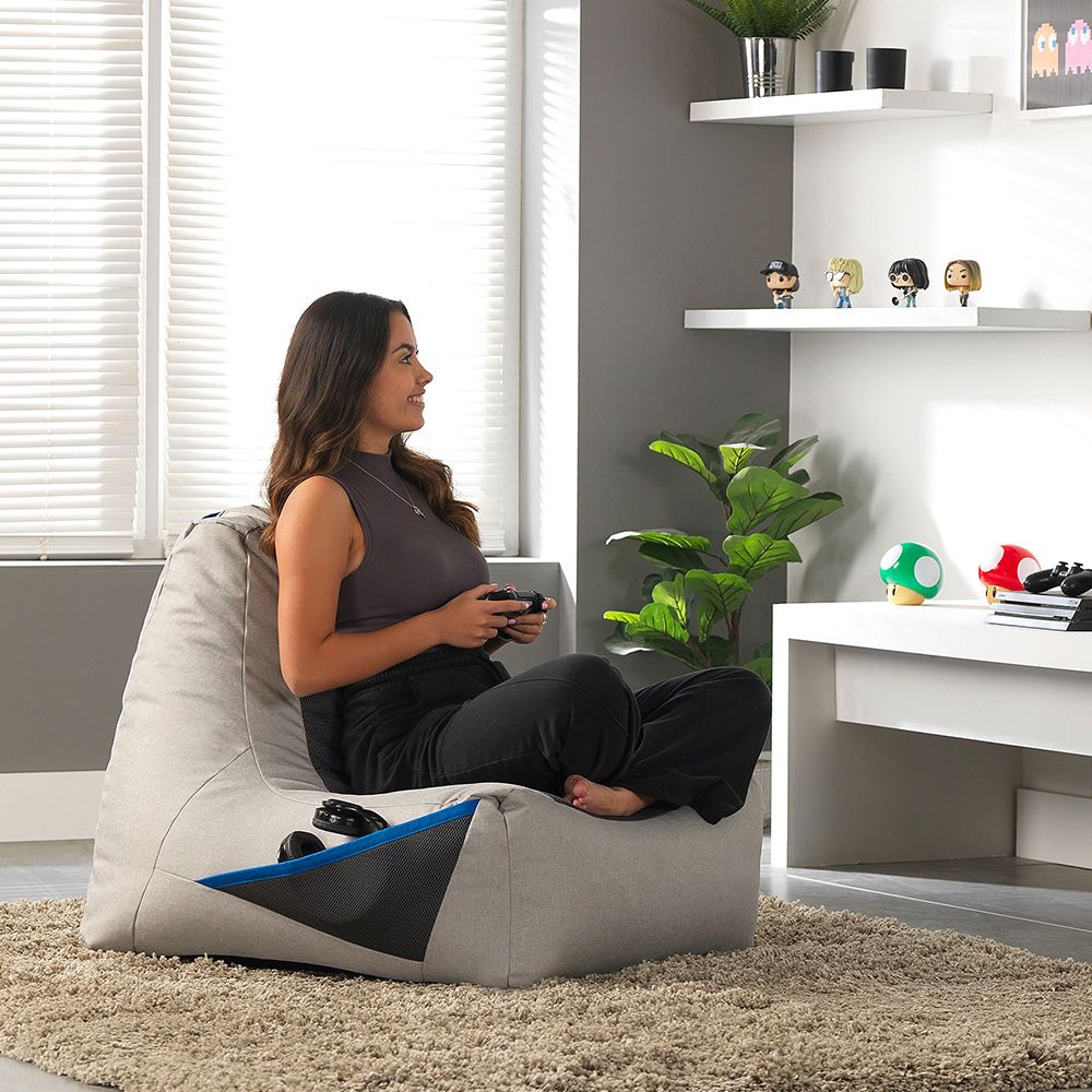 PLAY-R1 Meta Gaming Recliner Bean Bag, Grey