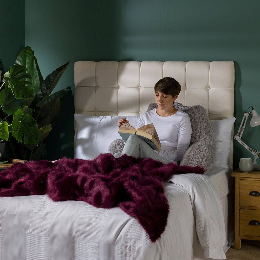 Icon® Sabrina Spikey Faux Fur Throw, Wine