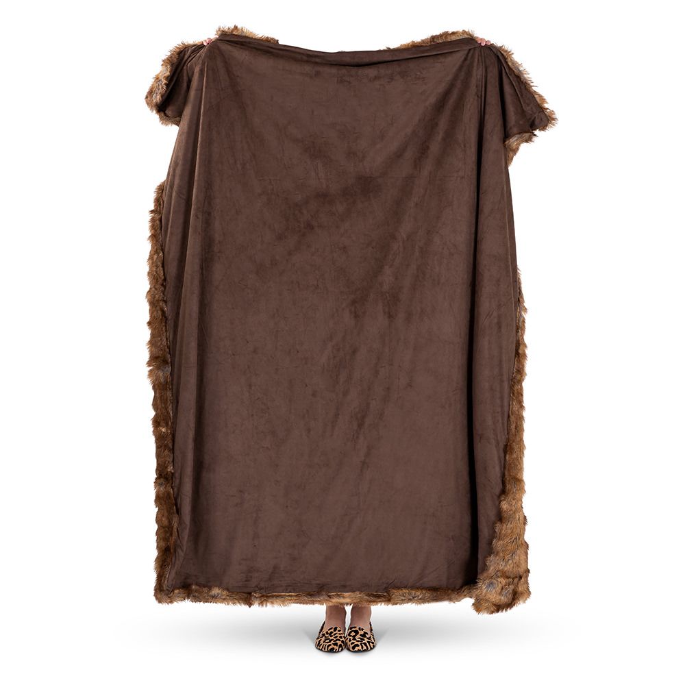 icon® Luxury Faux Fur Throw, Brown Bear