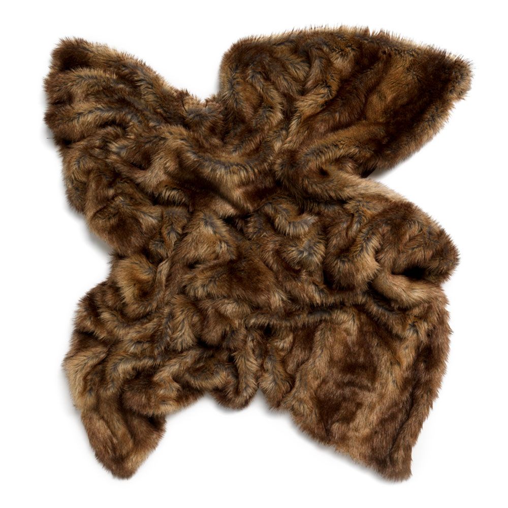 icon® Luxury Faux Fur Throw, Brown Bear
