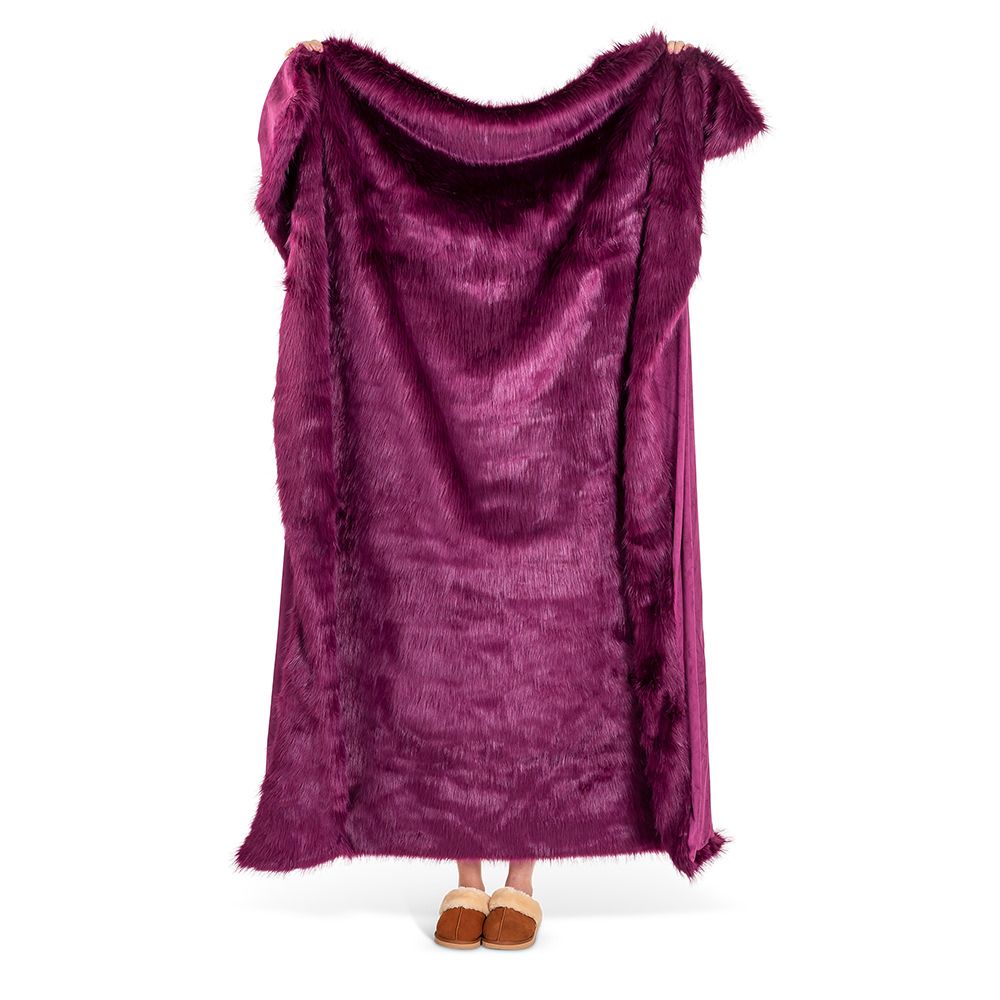 Icon® Sabrina Spikey Faux Fur Throw, Wine