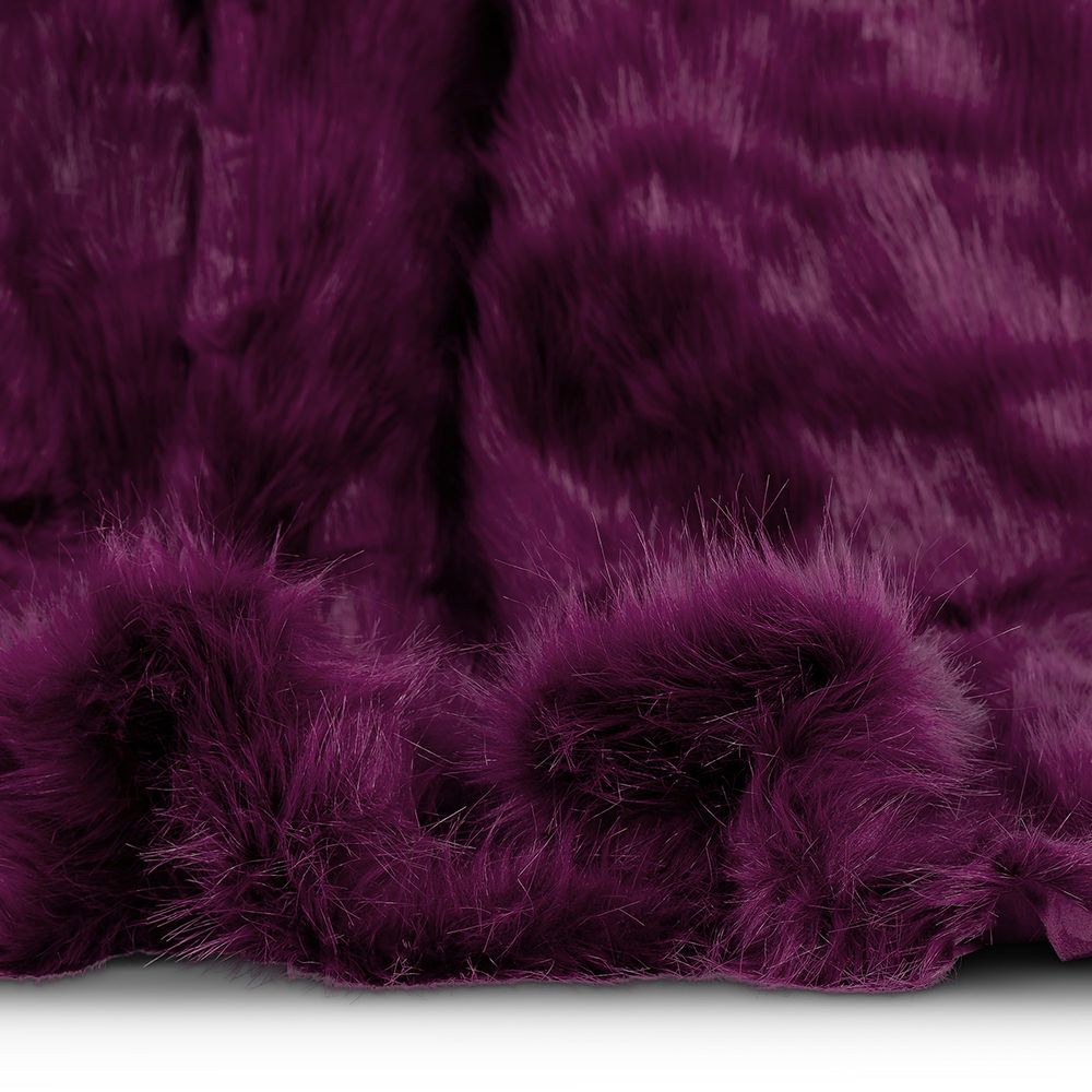Icon® Sabrina Spikey Faux Fur Throw, Wine
