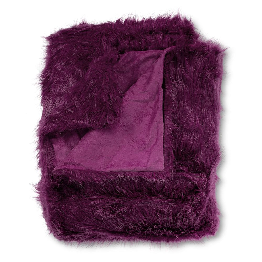 Icon® Sabrina Spikey Faux Fur Throw, Wine