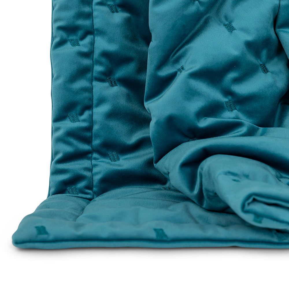 Icon® Rosa Velvet Throw, Teal
