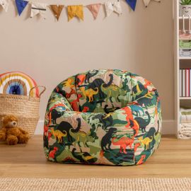 icon® Kids Dinosaur Print Classic Bean Bag, Green
