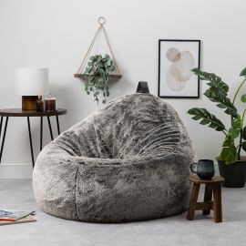 icon® Arctic Wolf Faux Fur Cocoon Bean Bag