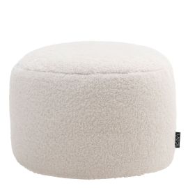 icon® Milano Fleece Round Footstool Bean Bag, Natural