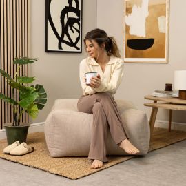 icon® Tetra Corduroy Modular Pouffe, Natural