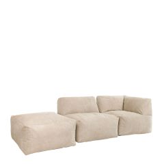 icon Tetra Corduroy Floor Bean Bag Sofa Set, Natural