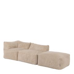 icon® Tetra Sofa Set, Ribbed Faux Fur Natural