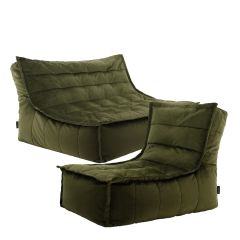 icon® Kota Velvet Sofa and Lounger, Olive