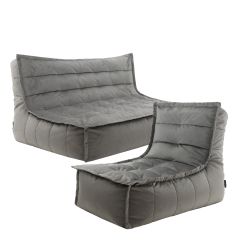 icon® Kota Velvet Sofa and Lounger, Charcoal Grey
