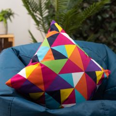 icon® Geometric Print Indoor-Outdoor Cushion, Technicolour