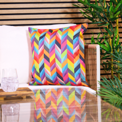 icon® Herringbone Print Indoor-Outdoor Cushion, Multicolour