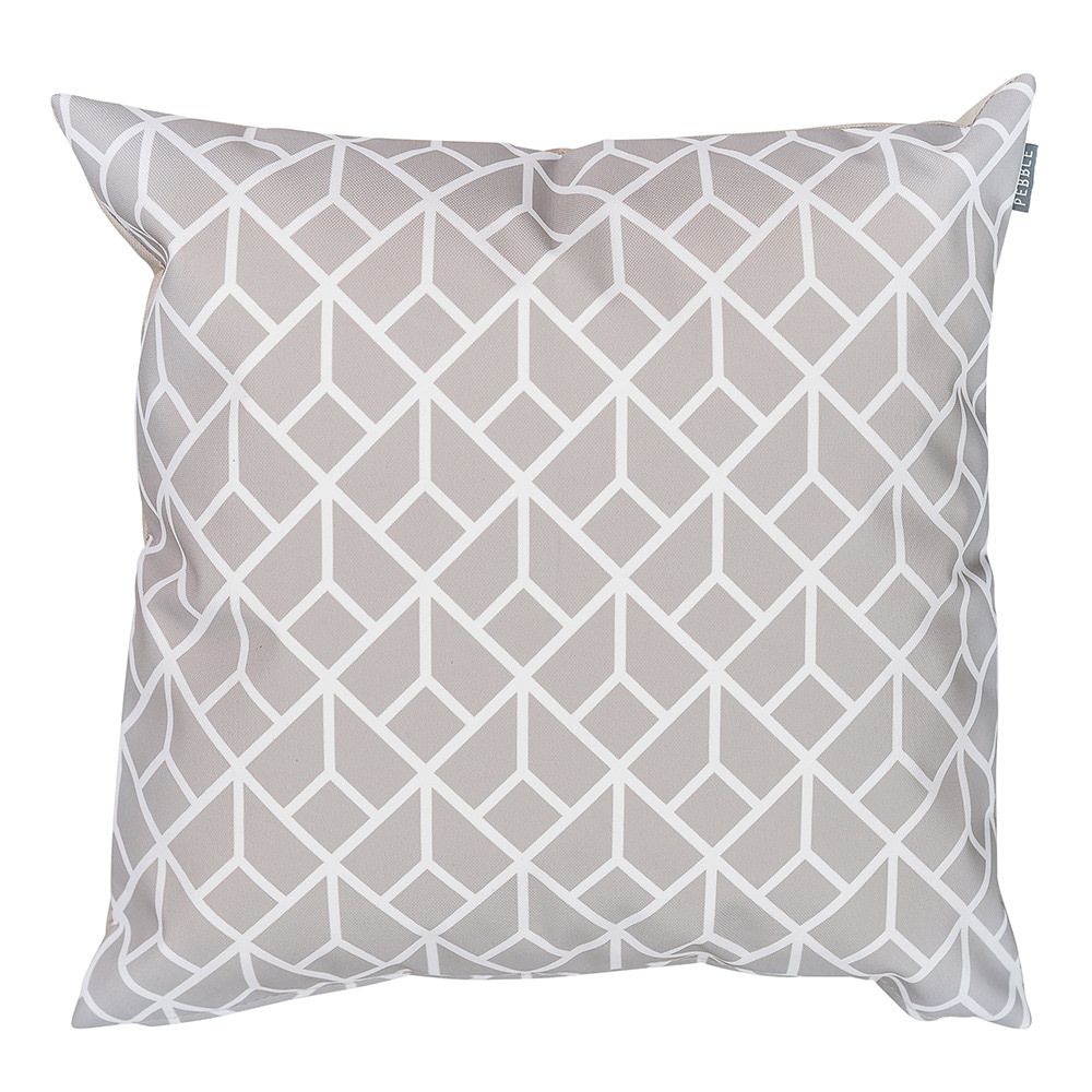 Grey Geometric Outdoor Cushion
