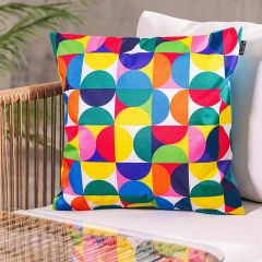 Circle Geometric Print Indoor-Outdoor Cushion