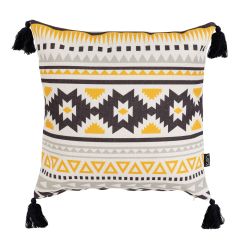 icon® Aztec Print Indoor-Outdoor Cushion, Ochre Yellow
