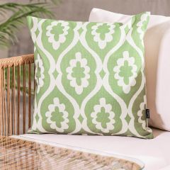 Damask Pattern Indoor-Outdoor Cushion, Green
