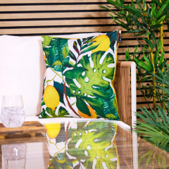 Lemon Leaf Print Outdoor Cushion