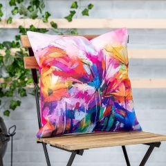 Pink Oil Painting Printed Outdoor Cushion