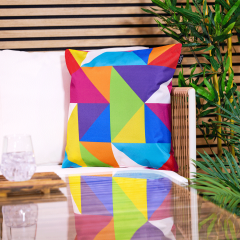 icon® Geometric Print Indoor-Outdoor Cushion, Technicolour