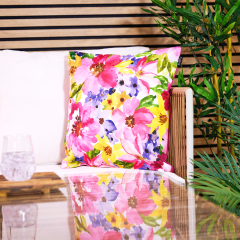 Floral Watercolour Print Outdoor Cushion