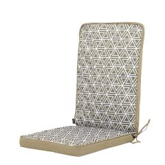 icon® Geometric Outdoor High Back Seat Pad, Olive Green