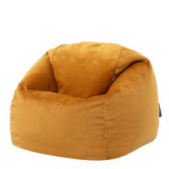 icon® Aurora Kids Velvet Bean Bag, Ochre Yellow