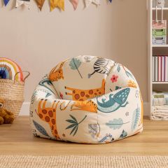 Icon Kids Animal Safari Print Classic Bean Bag, Multicolour