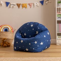 icon® Kids Star Print Classic Bean Bag, Navy Blue