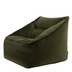 icon® Natalia Velvet Armchair Bean Bag, Olive Green