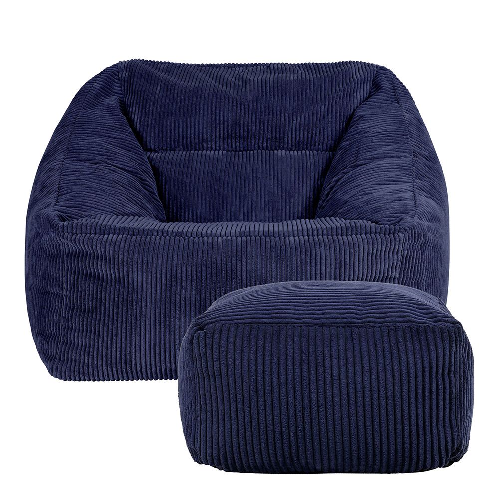 icon® Morgan Cord Lounge Chair Bean Bag & Footstool